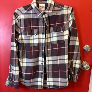 American Eagle Outfitters Heritage Flannel Shirt - Burgundy and White